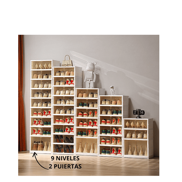 Organizador De Zapatos Con 2 Puertas 9 Niveles Transparentes  LC COD231727 4