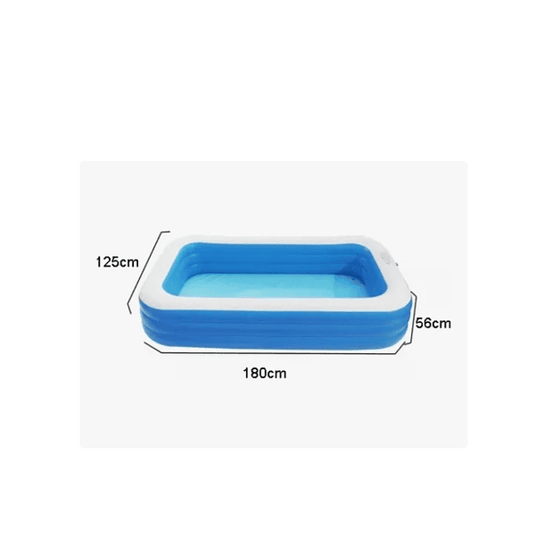 Piscina Inflable Niños Familia Pool Rectangular 180 Mts Azul TC  4