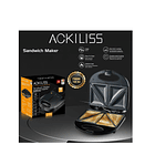 Maquina Sandwichera Antiadherente Negro 750w Ackiliss CF 3