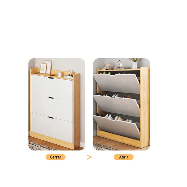 Zapatero Organizador  De Entrada Moderno Blanco   3