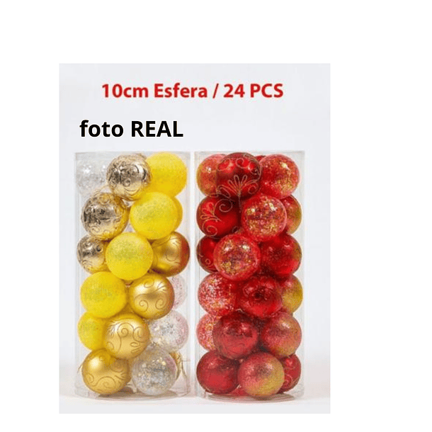 Esferas Navideñas 10cm (24p)colores Amarillo Y Rojo clasico  LC CODJPQ333 4