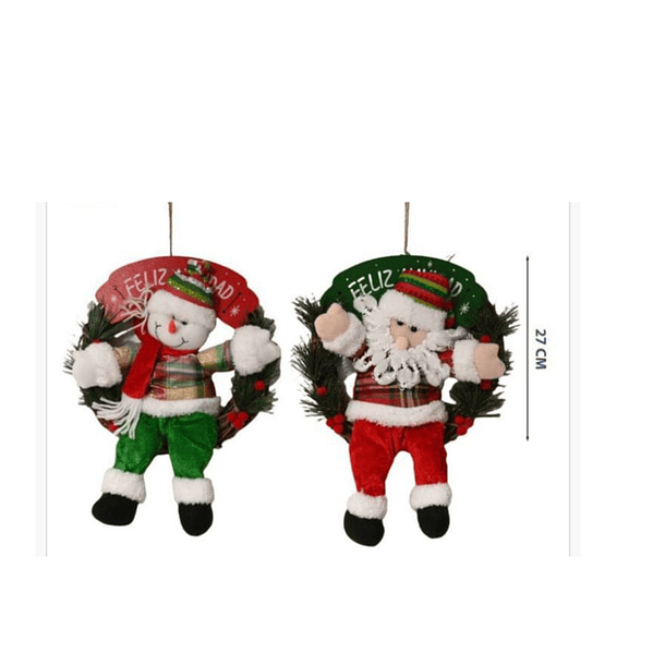 Pack de Adornos Navideños Muñeco de Nieve y Papá Noel ambos montados sobre una Guirnalda (LC ) (Cod JPR 2465) 2