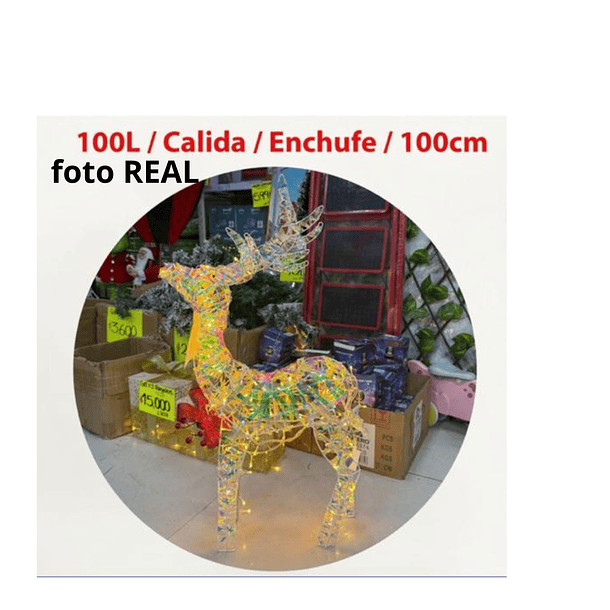 Reno Luminoso Led Navideño (100cm-100luces) Figura 3 D  LC CODL705 3