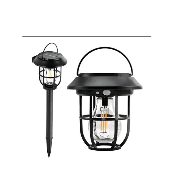 Lámpara Solar LED Estilo Farol/Jaula en Muro o como Estaca para Jardín. MD  (Cod 13403) 1