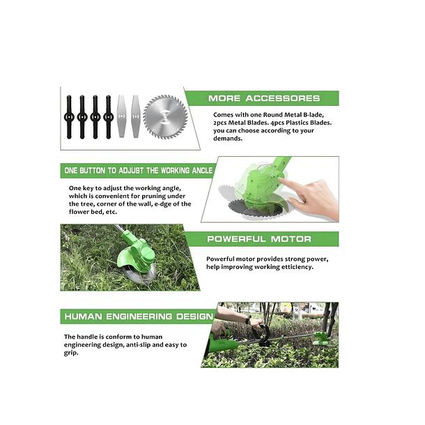 Cortadora De Césped Inalámbrica Mangocargo 21v 15cm SKU:  TN 3