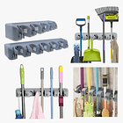 Colgador De Escobas Y Utiles De Aseo Con Ganchos Organizador  NL  0002  4
