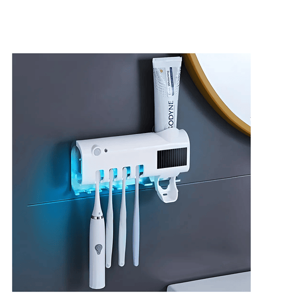 Porta Cepillos Dispensador De Pasta Antibacterial Recargable 2