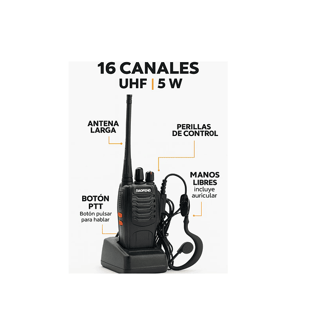 2 Radios Portatil Baofeng Uhf Modelo Bf­888s Con Manos Libre Baofeng Bf-888s CODIGO 11377 MD  3