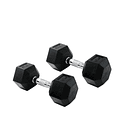 Mancuerna Hexagonal De Acero Cubierta En Caucho De 10kg 3