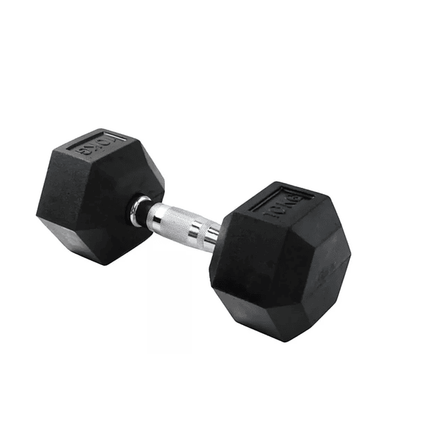 Mancuerna Hexagonal De Acero Cubierta En Caucho De 10kg 4