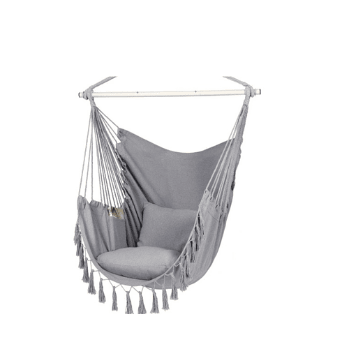 Hamaca Sillon Giratoria Ideal Para Jardin Boho   en colores  Gris 