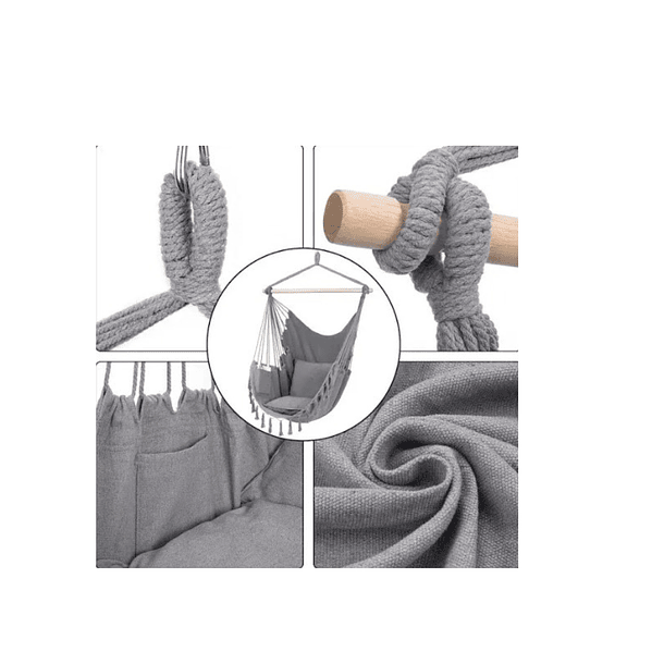 Hamaca Sillon Giratoria Ideal Para Jardin   en colores  Beige, Negro, Gris CF  7