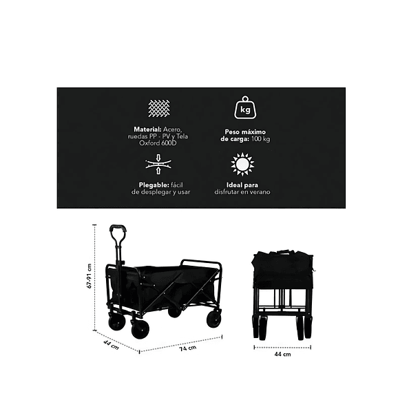 Carrito Plegable Camping Multifuncional 70x45 TC  11