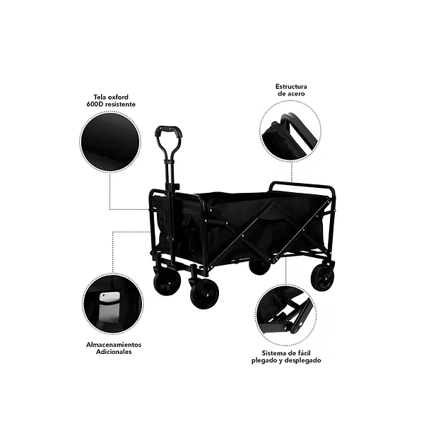 Carrito Plegable Camping Multifuncional 70x45 TC  12