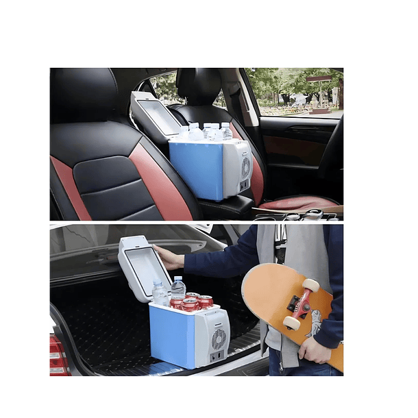 Mini Cooler Refrigerador Portatil Automovil Pervoi 7.5l Color Azul Con Gris TC  4