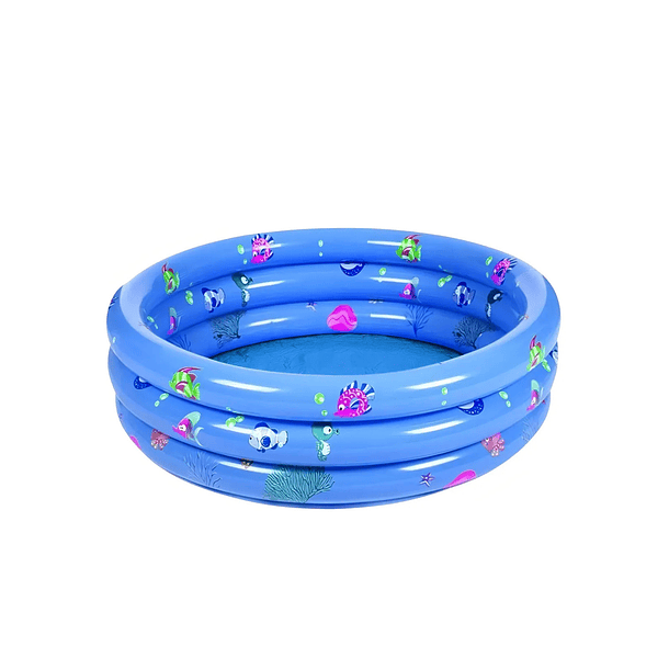 Piscina Inflable Plástico 3 Anillos 80 X 35 Cm / Color Celeste NL  1