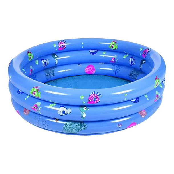 Piscina Inflable Plástico 3 Anillos 80 X 35 Cm / Color Celeste NL  2