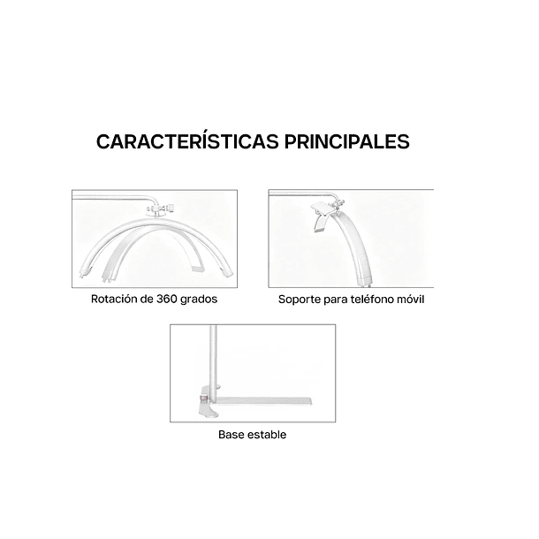 Lampara Led Media Luna Estética Para Pestañas Cejas Hogar CH 13