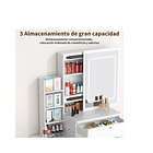 Tocador Compacto Con Espejo Y Taburete 80x40x130cm Blanco  TC   3