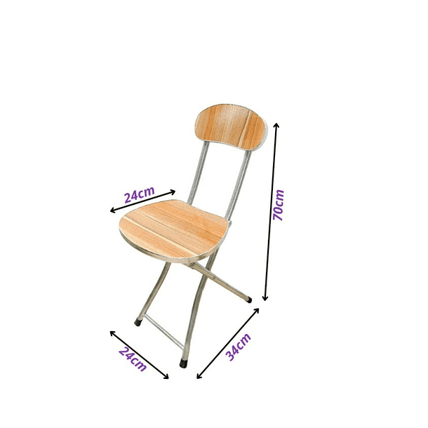 Pack 4 Silla Taburete Simil Madera Plegable 70x34cm Marrón TN  3