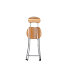 Pack 2 Silla Taburete Simil Madera Plegable 70x34cm Marrón TN  2
