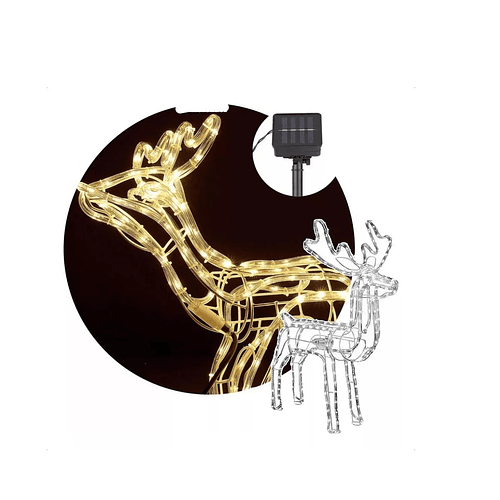 Reno Navideño Solar Led 90cm Navidad Decoración Movimiento TN 