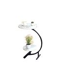 Mesa Auxiliar Dos Niveles Con Efecto Mármol Elegante Moderna TN 36212 1