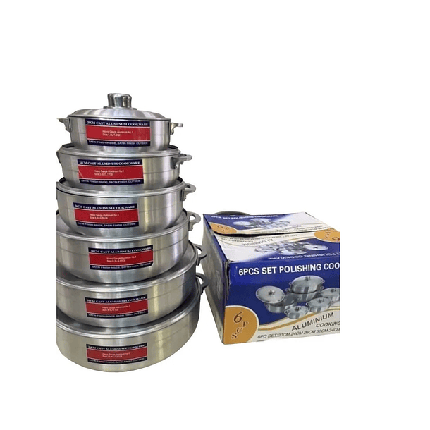 Set Juego De 6 Ollas Calderos Arroceras Aluminio Cocina LC 18600 3