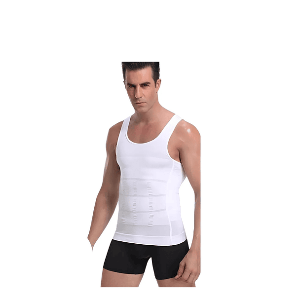 Camiseta Polera Faja Reductora Hombre Color Blanco   CN  1