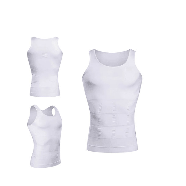 Camiseta Polera Faja Reductora Hombre Color Blanco   CN  2