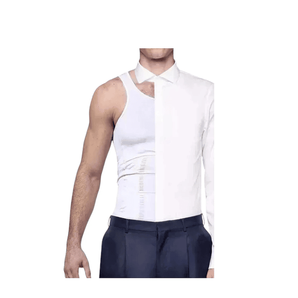 Camiseta Polera Faja Reductora Hombre Color Blanco   CN  3