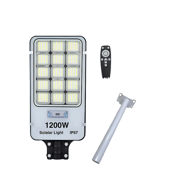 Foco Led Solar Exterior 1200w Soporte Potente Iluminación Gris Blanco Frío TN  1