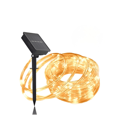 Manguera Led Solar 200 Led 20 Metros Luz Calida Navidad  CF 211094