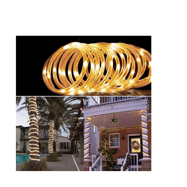 Manguera Led Solar  Led 50 Metros Luz Calida Navidad  CF 211097 4