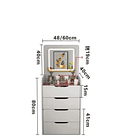 Tocador De Lujo Con Espejo Y Luz Incorporada Y Taburete Blanco TC  2
