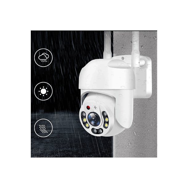 Smart Camara Ip Wifi Alarma Exterior Anti Agua Ip66 Blanco CN  3
