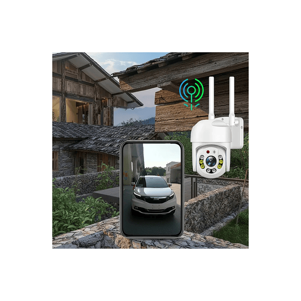 Smart Camara Ip Wifi Alarma Exterior Anti Agua Ip66 Blanco CN  4