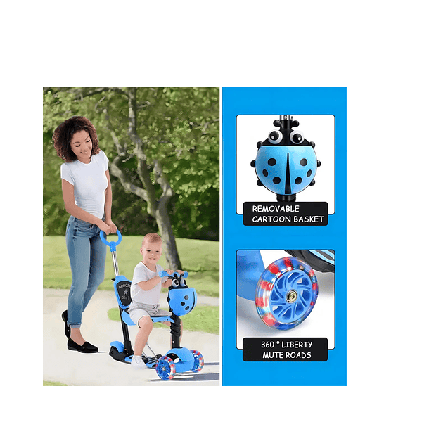 Scooter Monopatin 3 En 1 Ajustable Chinita /     TN 6