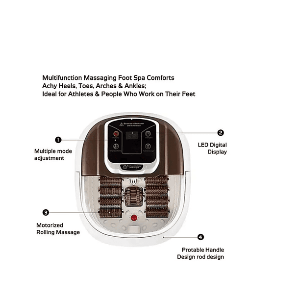 Masajedor Para Pies Hidromasaje Antistres Agua Calefaccion Color Blanco  2