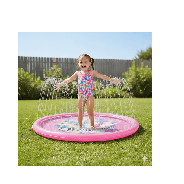 Alfombra De Agua 170cm Piscina Lanza Chorros Niños 3