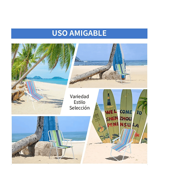 Silla Playa Camping Piscina Verano Plegables Colores CTA  3