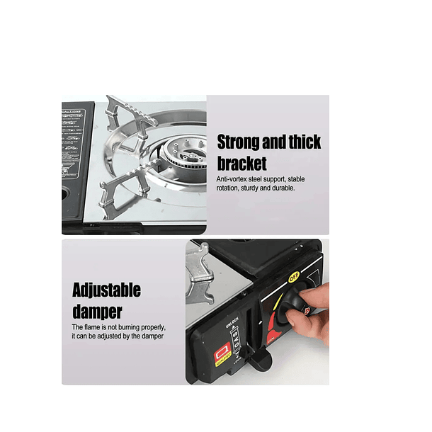 Cocinilla Cocina 2 Plato A Gas Color Negro Portatil NL 0092  4