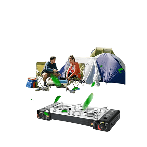 Cocinilla Cocina 2 Plato A Gas Color Negro Portatil NL 0092 