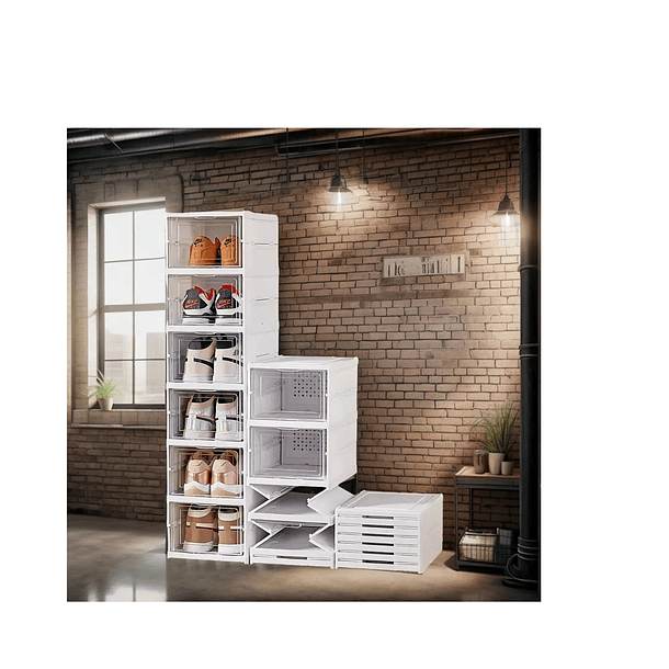 Zapatera Plegable Caja De Almacenamiento Acrílico 6 Niveles Blanco Zapatera Plegable Caja De Almacenamiento Acrílico 6 Niveles Blanco Zapatera Plegable Caja De Almacenamiento Acrílico 6 Niveles TN  3
