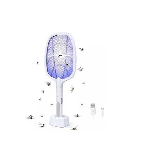 Matamoscas Eléctrico Recargable Usb, Uso Manual Y Atracción Color Blanco TN 