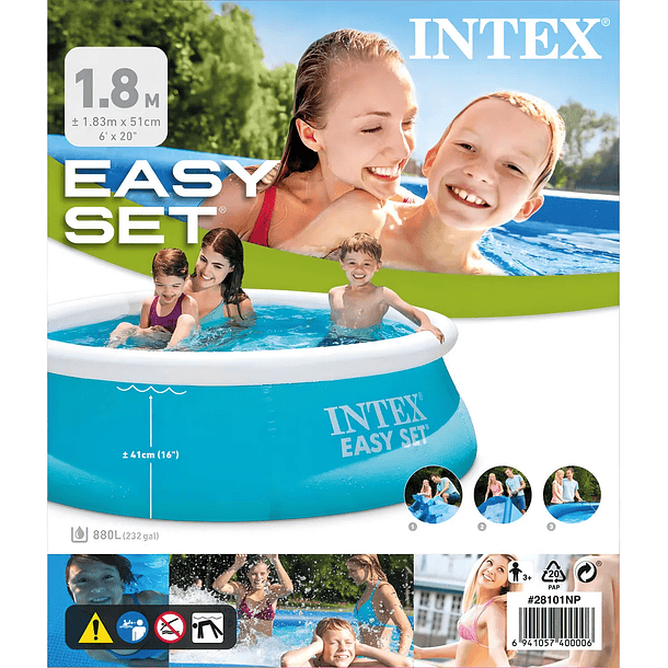 Piscina inflable redonda Intex Easy Set 28101 de 1.83m x 51cm 880L azul P  3