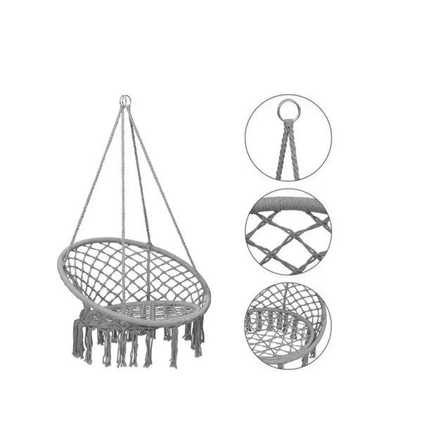 Silla Hamaca Colgante Jardín Terraza Columpio Tejido  7