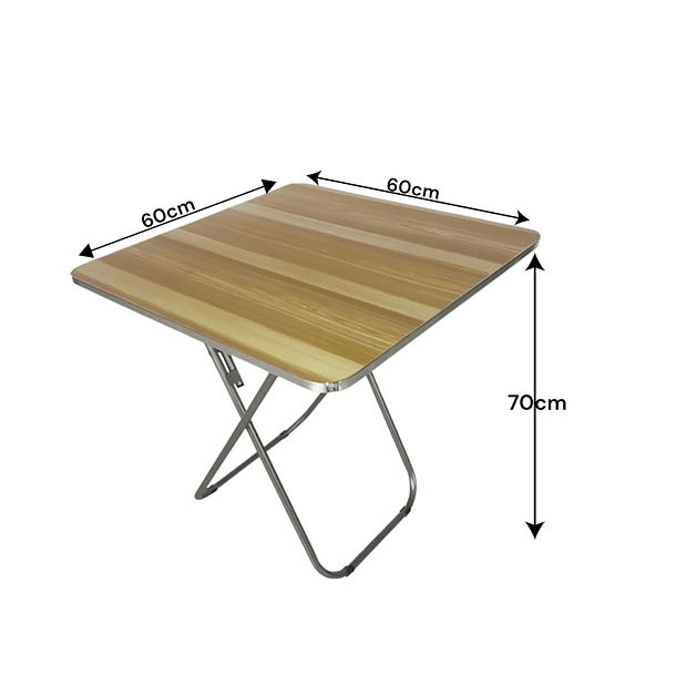 Mesa Plegable Homelyn En Acero Inoxidable Y Mdf Medidas 60x60cm Con Altura 70cm 2