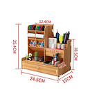 Organizador Portalápices Lápices/plumones Escritorio Madera  2