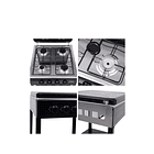 Cocina A Gas Encimera 4 Platos 4 Quemadores Con Patas Negro 3